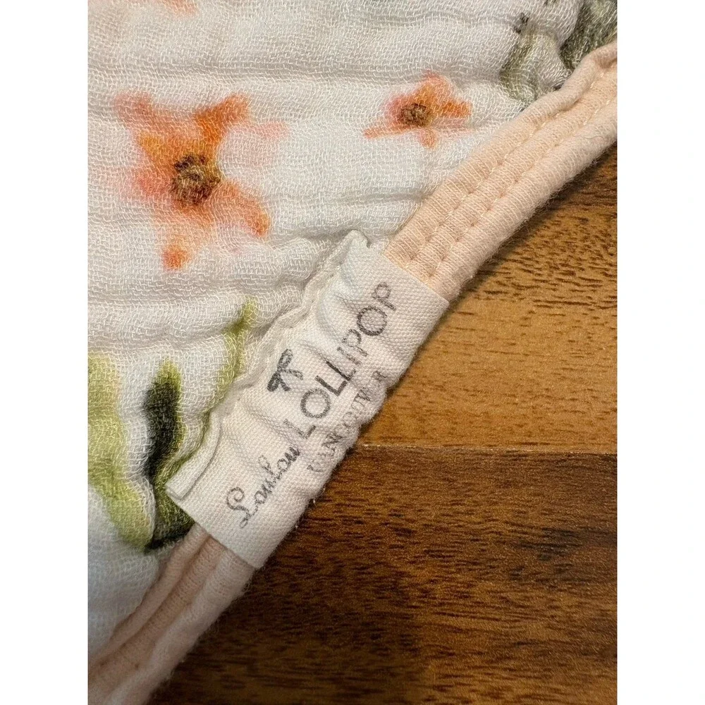 LouLou Lollipop Muslin Bandana Bibs, Cactus and Peach Dots
